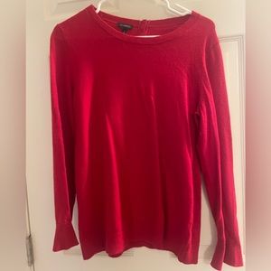 Talbots red wool Sweater with gold buttons size small